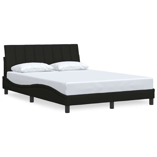 vidaXL Cadre de lit sans matelas Hanko noir 120x200 cm tissu