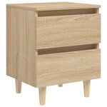 vidaXL Tables de chevet pieds en pin 2 Pièces chêne sonoma 40x35x50 cm