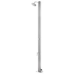 vidaXL Douche de jardin avec base marron 220 cm Acier inoxydable