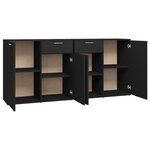 vidaXL Buffet Noir 160x36x75 cm Bois d'ingénierie