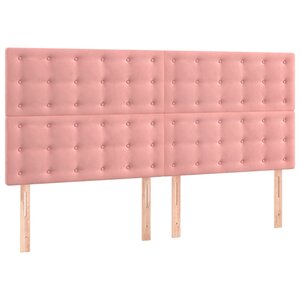 vidaXL Tête de lit Rose 180x5x118/128 cm Velours