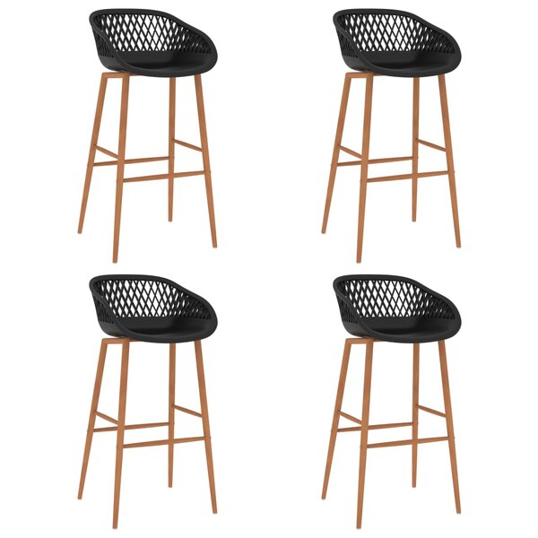vidaXL Chaises de bar lot de 4 noir