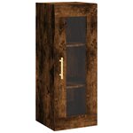 vidaXL Buffet haut Chêne fumé 34 5x34x180 cm Bois d'ingénierie
