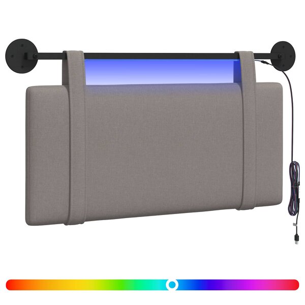 vidaXL Tête de lit suspendue Taupe Tissu