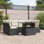 vidaXL Ensemble de canapé de jardin 7 pièces en poly rattan noir