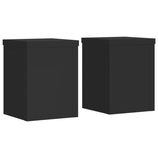 vidaXL Supports pour plantes 2 Pièces noir 15x15x20 cm bois d'ingénierie