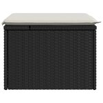 vidaXL Tabouret de jardin avec coussin noir 55x55x37 cm résine tressée