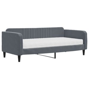 vidaXL Lit de jour avec matelas gris foncé 90x190 cm velours