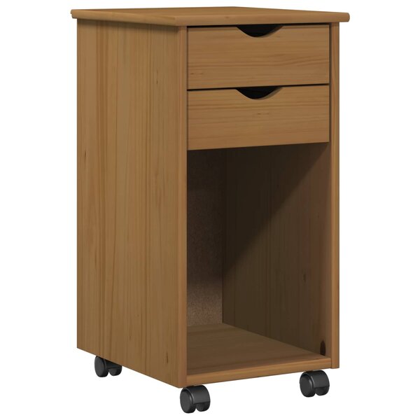vidaXL Cabinet roulant Brun Miel 34 x 39 x 65 5 cm Pin massif