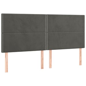 vidaXL Têtes de lit 4 Pièces Gris foncé 80x5x78/88 cm Velours