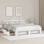 vidaXL Cadre de lit avec tiroir Blanc 180 x 200 cm Bois massif en pin