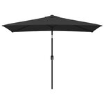 vidaXL Parasol d'extérieur avec mât en métal 300x200 cm Noir