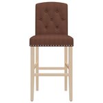 vidaXL Chaises de bar lot de 2 bois massif d'hévéa et tissu