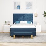 vidaXL Lit Box Spring avec Matelas & Banc Bleu 160x200 cm Tissu