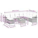 vidaXL Salon de jardin 9 Pièces avec coussins noir résine tressée