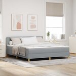 vidaXL Lit à ressorts avec coussin Gris clair 180 x 200 cm tissu
