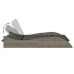 vidaXL Chaise longue avec coussins gris 114x205x73 cm résine tressée