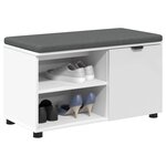 vidaXL Banc d'entrée avec coussin Uni Blanc 80 x 38 x 46 cm