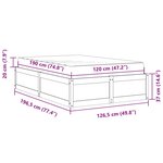 vidaXL Lit avec matelas cire marron 120x190 cm bois massif de pin