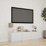 vidaXL Meuble TV avec LED Blanc 140 x 34 x 40 cm Bois d’ingénierie