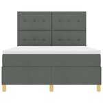vidaXL Lit à ressort LED avec matelas Gris foncé 140 x 200 cm tissu