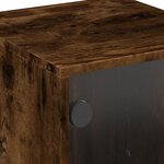 vidaXL Tables de chevet et portes vitrées 2 Pièces chêne fumé 35x37x50 cm
