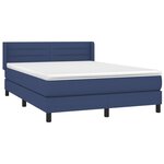 vidaXL Sommier à lattes de lit avec matelas Bleu 140x200 cm Tissu