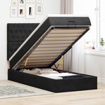 vidaXL Cadre de lit ottoman avec matelas noir 90x190 cm velours