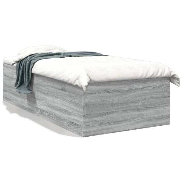 vidaXL Cadre de lit sans matelas sonoma gris 90x190 cm