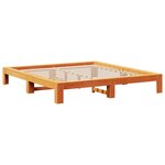 vidaXL Cadre de lit sans matelas cire marron 200x200cm bois pin massif
