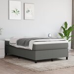 vidaXL Sommier à lattes de lit avec matelas gris foncé 120x190cm tissu