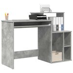 vidaXL Bureau Gris béton 120 5 x 44 x 88 5 cm Bois d'ingénierie
