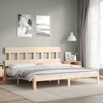 vidaXL Cadre de lit avec tête de lit 200x200 cm bois massif