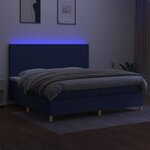 vidaXL Sommier à lattes de lit et matelas et LED Bleu 200x200 cm Tissu