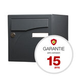 Boîte aux lettres Préface 2 portes noir sablé ral 2100 ms