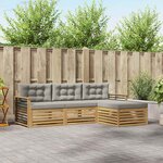 vidaXL Ensemble de canapés d'extérieur 4 pc Blanc et gris clair