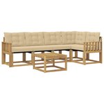 vidaXL Ensemble de canapés d'extérieur 6 pc Blanc et Beige