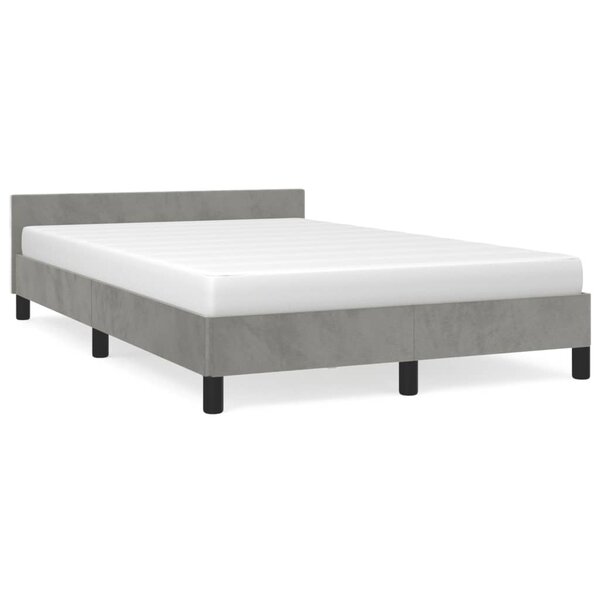 vidaXL Cadre de lit sans matelas gris clair 120x190 cm velours