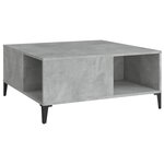 vidaXL Table basse gris béton 80x80x36 5 cm bois d'ingénierie