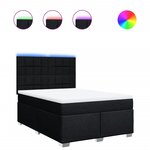 vidaXL Sommier à lattes de lit avec matelas Noir 160x200 cm Tissu