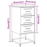 vidaXL Table de chevet vert olive 36x39x78 cm acier