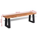 Banquette pouf tabouret meuble banc en bois d'acacia massif 145 cm 3002201