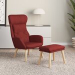 vidaXL Chaise de relaxation avec repose-pied Rouge bordeaux Tissu