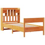 vidaXL Lit bibliothèque sans matelas cire marron 100x200 cm pin massif