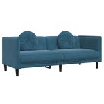 vidaXL Ensemble de canapés 3 Pièces avec coussins bleu velours