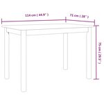 vidaXL Table à manger Blanc et marron 114x71x75 cm Bois d'hévéa massif