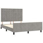 vidaXL Cadre de lit avec tête de lit Gris clair 140x190 cm Velours