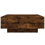 vidaXL Table basse avec lumières LED chêne fumé 80x80x31 cm