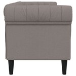 vidaXL Canapé Chesterfield 3 places taupe tissu