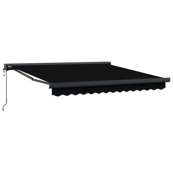 vidaXL Auvent Rétractable Noir 350 x 250 cm Tissu  Métal
